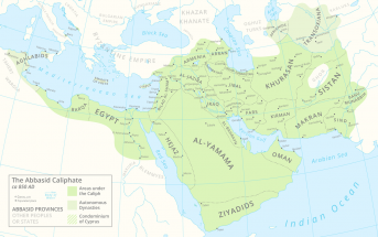 El califato abasí en c. 850